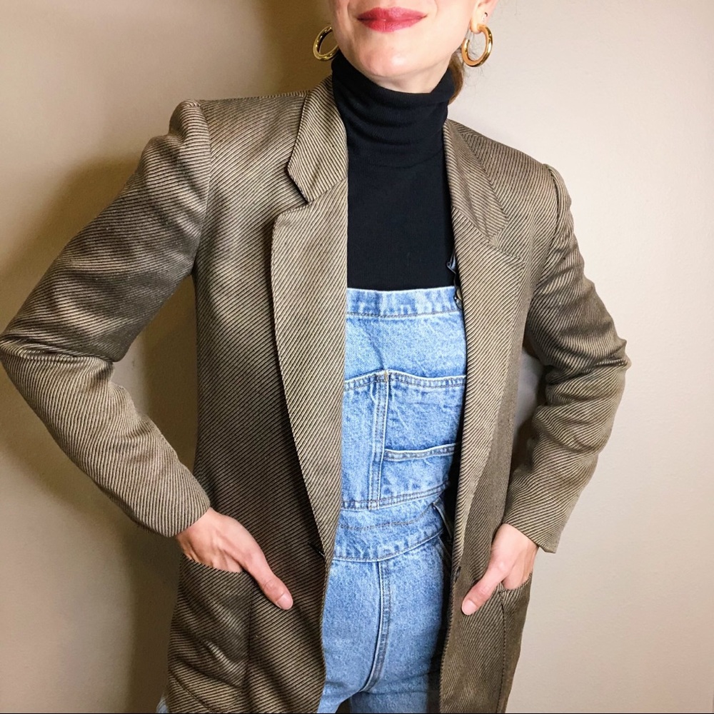 Vintage 90s Christian Dior woven silk blend blazer - Picture 7 of 16